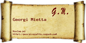 Georgi Mietta névjegykártya